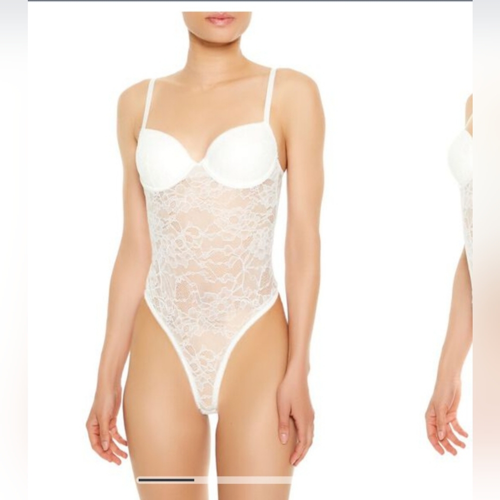 Floral Lace Mesh Lingerie Bodysuit thong